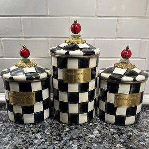 Mackenzie-Childs Checkered Canister Set of 3